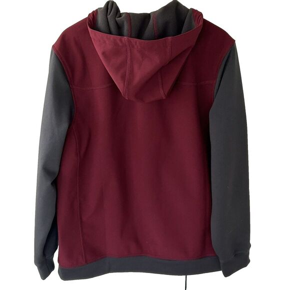 Eddie Bauer Mens Coat Size Large Red Gray Zip Front Hooded Jacket Outdoor - Picture 6 of 6